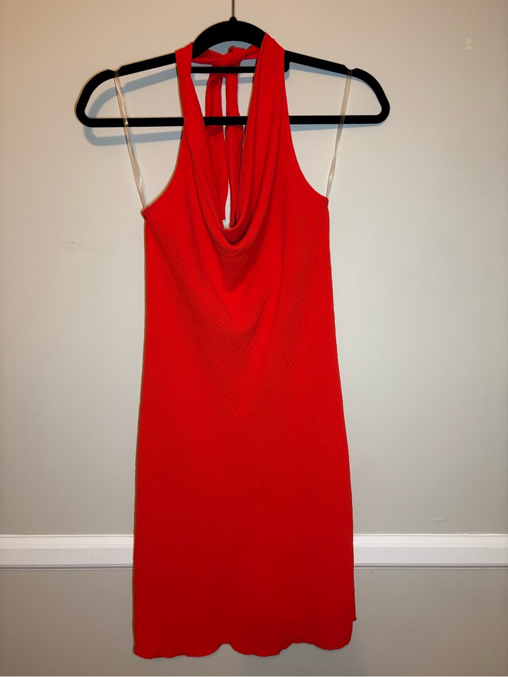 See You Monday Red Cowl Mini Dress